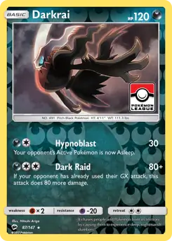 Darkrai Pokemon card from Burning Shadows