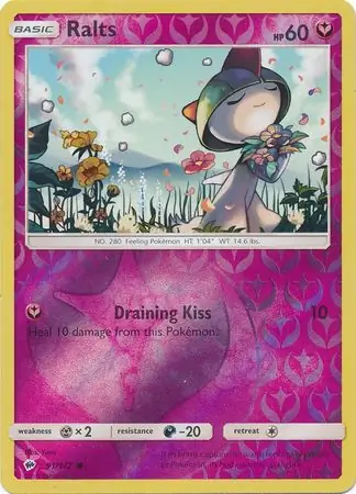 Ralts Reverse Holo Pokemon card from Burning Shadows