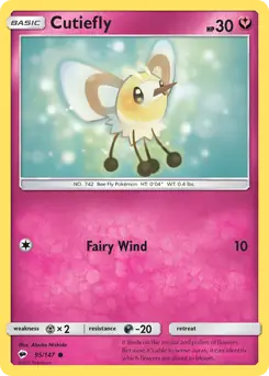 Cutiefly Pokemon card from Burning Shadows