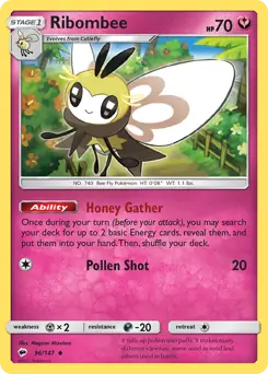 Ribombee Pokemon card from Burning Shadows