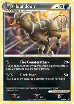 Houndoom Holo Pokemon card from Call of Legends