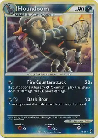 Houndoom Reverse Holo Pokemon card from Call of Legends