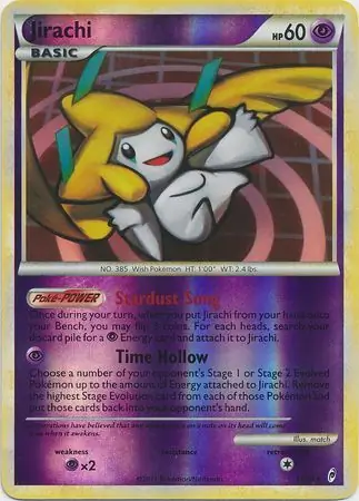 Jirachi Reverse Holo Pokemon card from Call of Legends