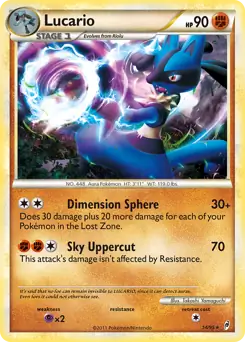 Lucario Holo Pokemon card from Call of Legends