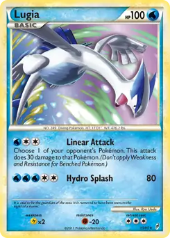 Lugia Holo Pokemon card from Call of Legends