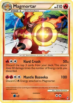Magmortar Holo Pokemon card from Call of Legends