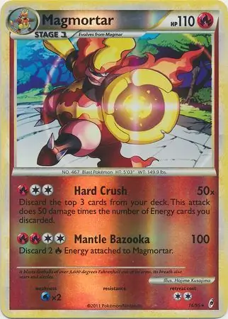 Magmortar Reverse Holo Pokemon card from Call of Legends