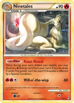 Ninetales Holo Pokemon card from Call of Legends