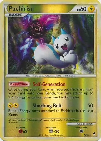 Pachirisu Reverse Holo Pokemon card from Call of Legends