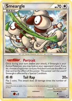 Smeargle Holo Pokemon card from Call of Legends