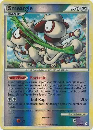 Smeargle Reverse Holo Pokemon card from Call of Legends