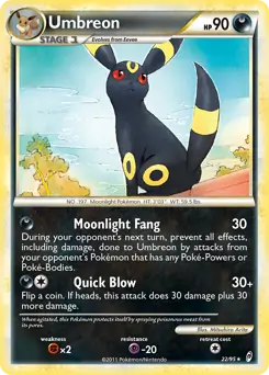 Umbreon Holo Pokemon card from Call of Legends