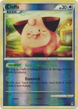 Cleffa Reverse Holo Pokemon card from Call of Legends