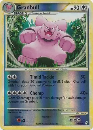 Granbull Reverse Holo Pokemon card from Call of Legends