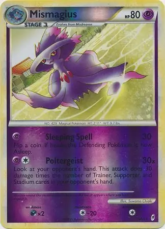 Mismagius Reverse Holo Pokemon card from Call of Legends