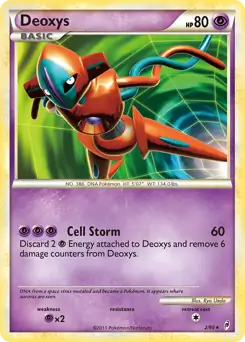 Deoxys Holo Pokemon card from Call of Legends