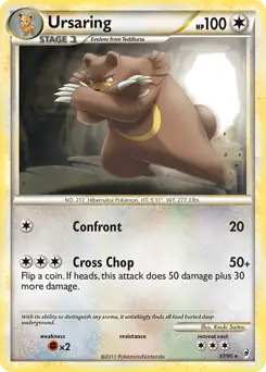 Ursaring Pokemon card from Call of Legends