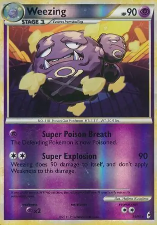 Weezing Reverse Holo Pokemon card from Call of Legends