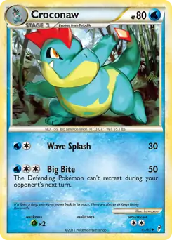 Croconaw Pokemon card from Call of Legends