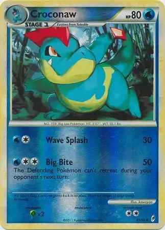 Croconaw Reverse Holo Pokemon card from Call of Legends