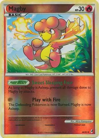 Magby Reverse Holo Pokemon card from Call of Legends