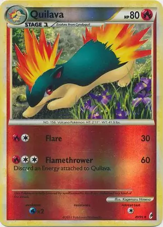 Quilava Reverse Holo Pokemon card from Call of Legends