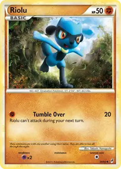 Riolu Pokemon card from Call of Legends