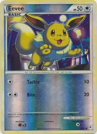Eevee Reverse Holo Pokemon card from Call of Legends