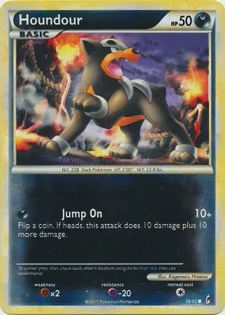 Houndour Reverse Holo Pokemon card from Call of Legends