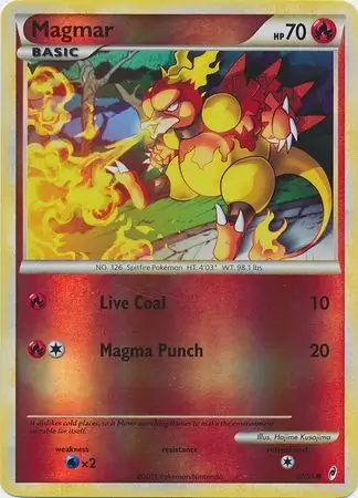 Magmar Reverse Holo Pokemon card from Call of Legends