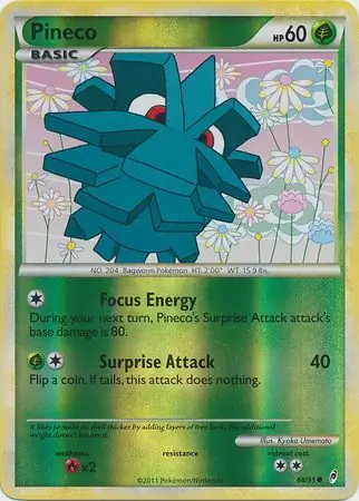 Pineco Reverse Holo Pokemon card from Call of Legends