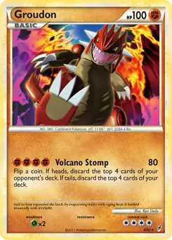 Groudon Holo Pokemon card from Call of Legends