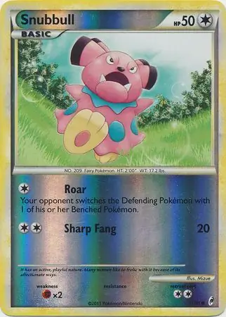 Snubbull Reverse Holo Pokemon card from Call of Legends