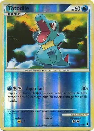 Totodile Reverse Holo Pokemon card from Call of Legends
