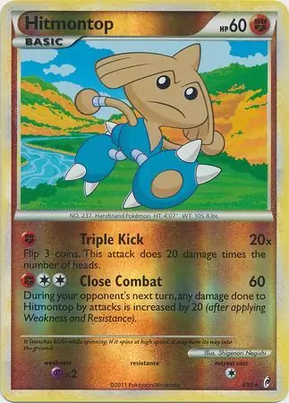 Hitmontop Reverse Holo Pokemon card from Call of Legends