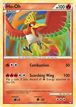 Ho-Oh Holo Pokemon card from Call of Legends
