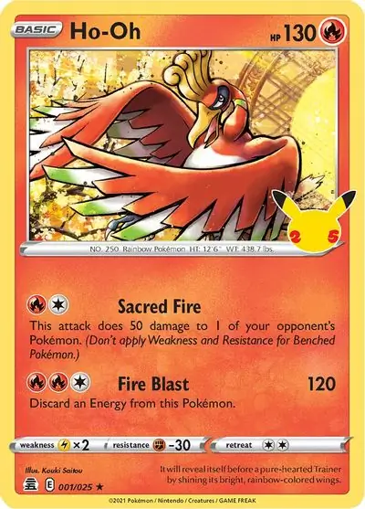 Ho-Oh Pokemon card from Celebrations