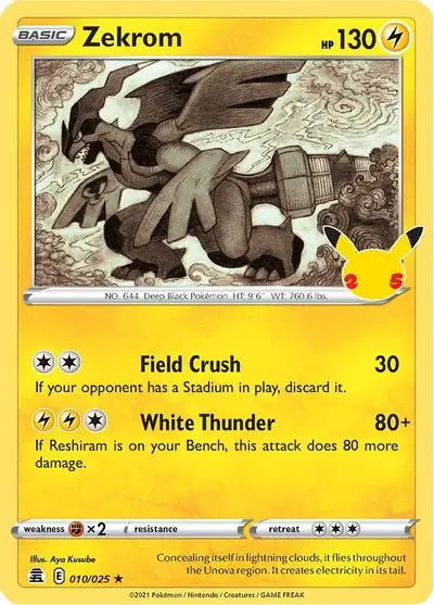 Zekrom Pokemon card from Celebrations