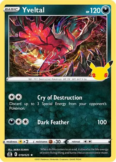 Yveltal Pokemon card from Celebrations