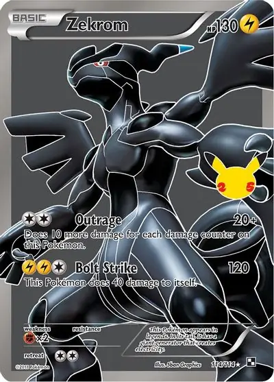 Zekrom Pokemon card from Celebrations: Classic Collection