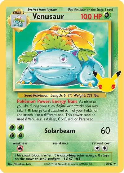 Venusaur Pokemon card from Celebrations: Classic Collection