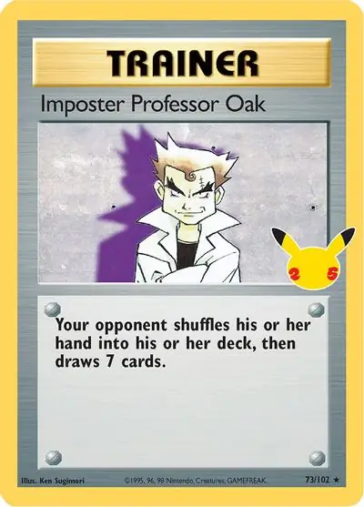 Imposter Professor Oak Pokemon card from Celebrations: Classic Collection