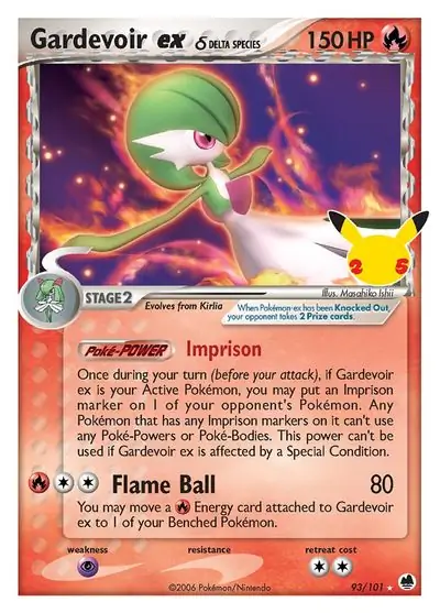 Gardevoir ex Pokemon card from Celebrations: Classic Collection