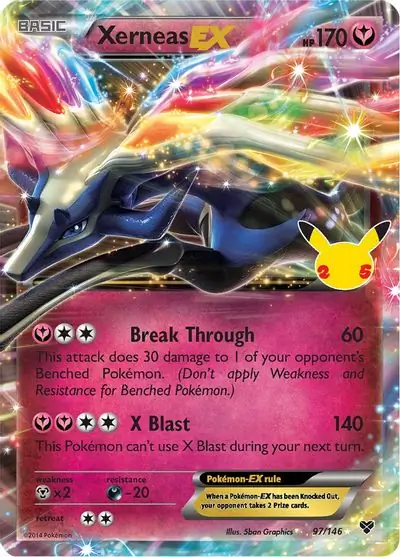 Xerneas EX Pokemon card from Celebrations: Classic Collection