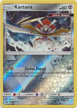 Kartana Reverse Holo Pokemon card from Celestial Storm