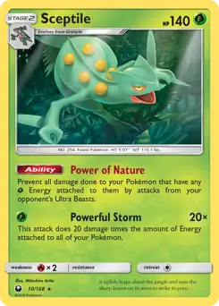 Sceptile Pokemon card from Celestial Storm