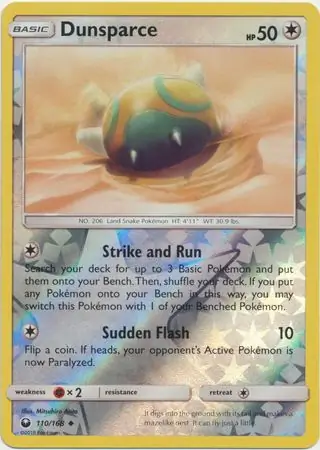 Dunsparce Reverse Holo Pokemon card from Celestial Storm