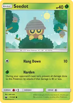 Seedot Pokemon card from Celestial Storm