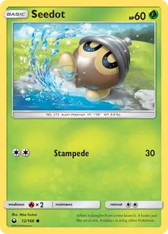 Seedot Pokemon card from Celestial Storm