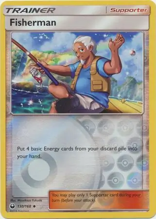 Fisherman Reverse Holo Pokemon card from Celestial Storm